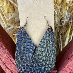 Handmade leather earrings